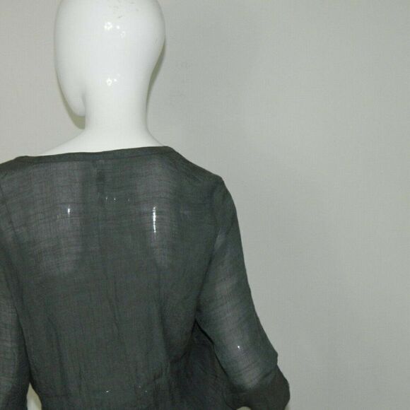 Monoreno Tunic Gray Embroidered Lightweight Cotton  Shirt‎ - Picture 5 of 10